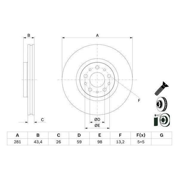 Disco Freno Anteriore Fiat Tipo 1,4-1,6 16--image