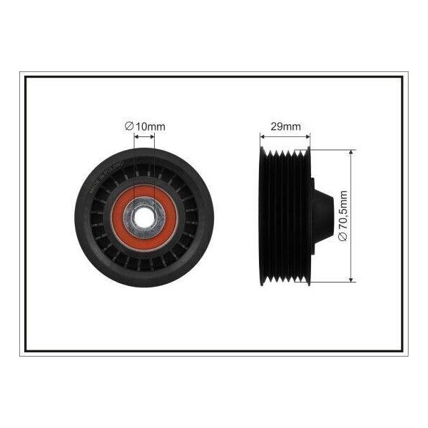Caffaro 500250 Puleggia Di Rinvio Cinghia Trapezoidale Dentata 71 Mm Per Renault Megane Iii Grandtour (KZ0/1) Clio Iv Hatchback (Bh) ScéNic Iii (JZ0/1) Grand ScÉNic Iii-image