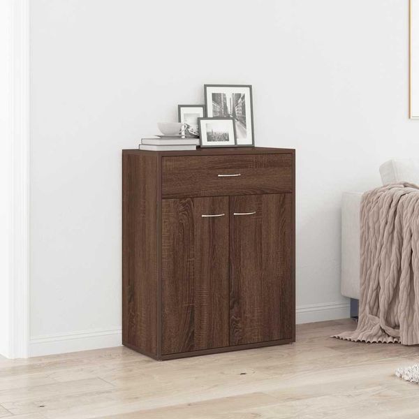 Vidaxl Credenza Look Rovere Marrone 60X30X75 Cm Materiale A Base Di Legno-image