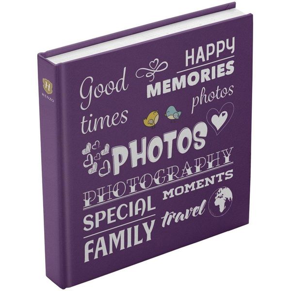 Henzo Jumbo Photo Album Wording Viola 30X30 Cm 100 Pagine Bianche-image