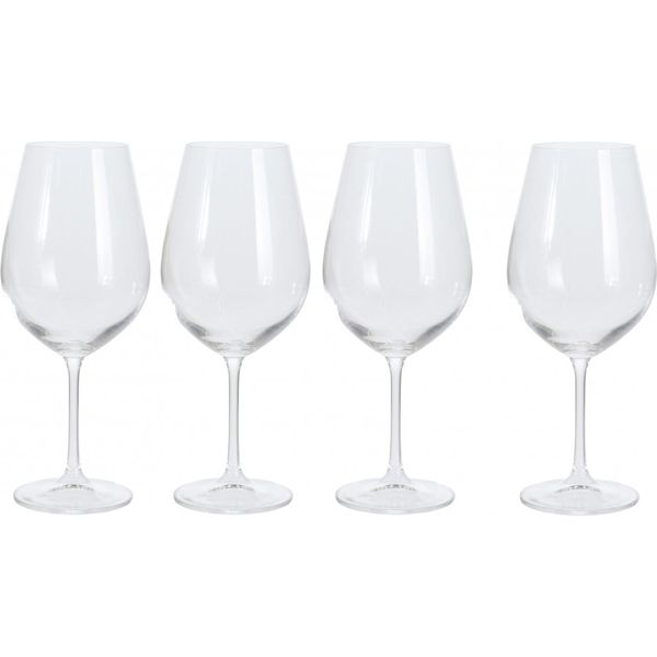 Set Di 4 Bicchieri Da Vino Excellent Houseware, Cristallo, 8X24 Cm, 690 Ml, Trasparenti-image