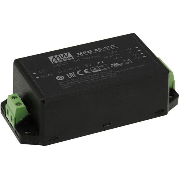 Mean Well MPM-65-24ST Alimentatore E Convertitore Di Tensione Per Interni Da 65 W Nero (MPM-65-24ST)-image