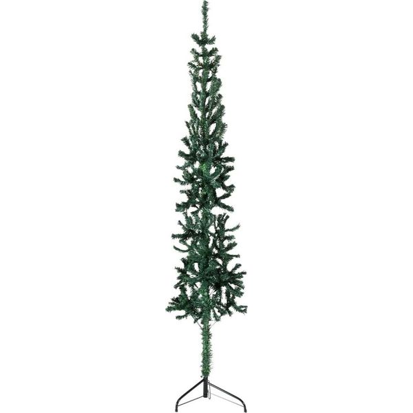 The Living Store Mezzo Albero Di Natale Artificiale Con Supporto Slim Green 210 Cm-image