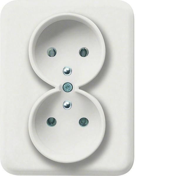 Presa Di Corrente Con Messa A Terra Doppia Completa, 16A/250VAC, Bianca WL1220 Lumina Hager-image