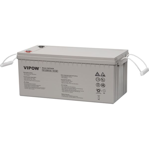 Batteria Al Gel Vipow 12V 200Ah - Fonte Di Energia Affidabile Per Applicazioni Solari E Di Emergenza-image