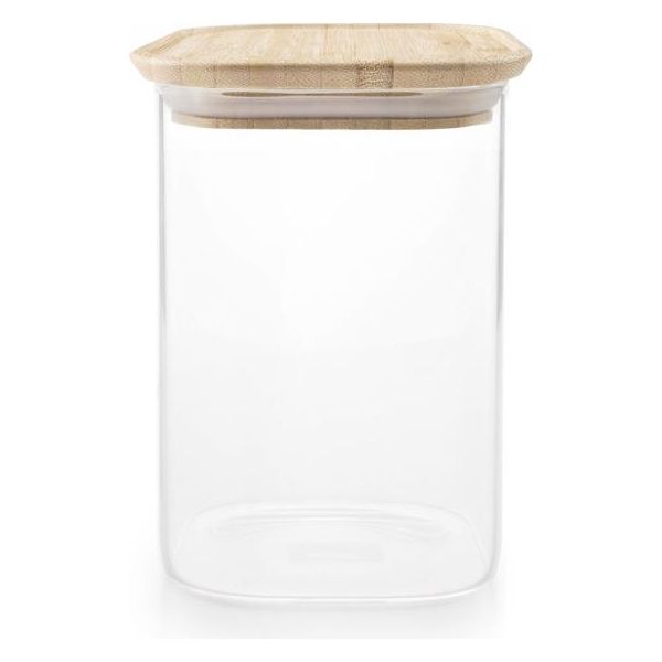 Contenitore Per Alimenti Ibili-Borosilicato, Vetro Borosilicato/Bambù, 11 X 11 X 15 Cm, 1,1 L, Trasparente/Marrone-image