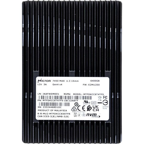 Micron 7450 Max 6400GB Nvme U.3 (15Mm) Non-Sed (MTFDKCC6T4TFS-1BC1ZABYYR)-image