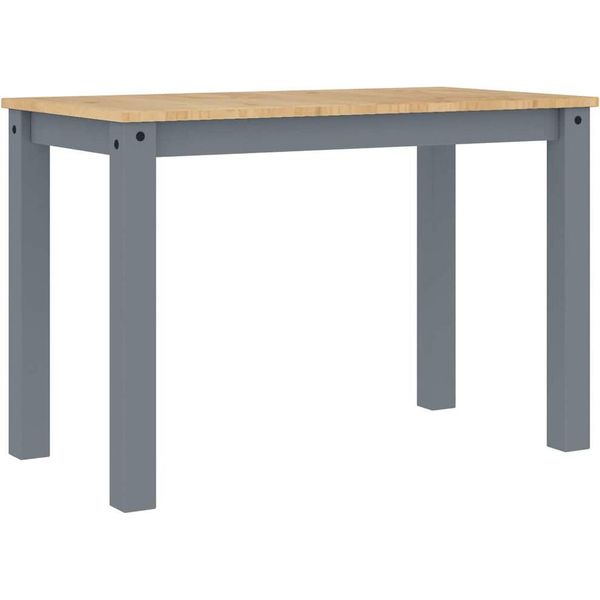 Tavolo Da Pranzo Panama Grigio 117X60X75 Cm In Legno Di Pino Massiccio-image