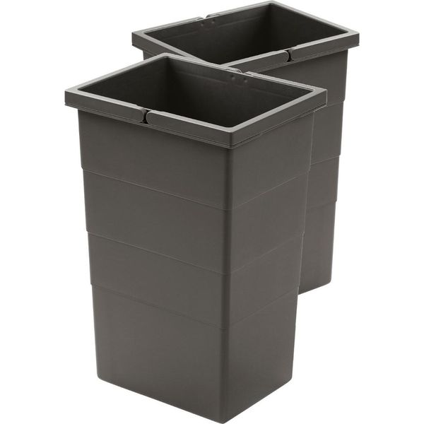 Cestino Interno Hailo 1220359 Grigio Scuro 2X 13 Litri 242 X 192 X 380 Mm-image