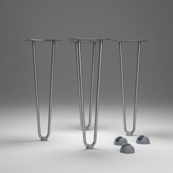 Gambe Per Tavolo 4X Hairpin 41 Cm Gambe A Forcella Nero Struttura Piedini Per Mobili Slitte Per Tavolo-image