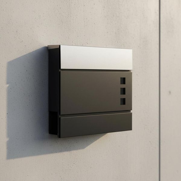 Cassetta Postale Da Parete Nera/Argento Rotolo Portagiornali Cassetta Postale Mailbox Design Resistente Alle Intemperie-image