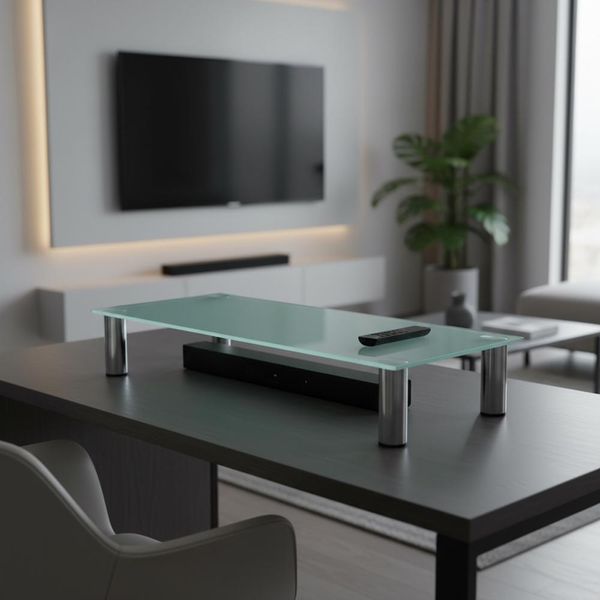 Rialzo Per Monitor Supporto Per Monitor Da Scrivania Schermo Bianco 100X17X35 Cm-image