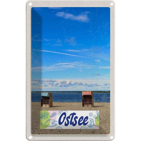 Vianmo Insegna Di Latta 30X20 Cm Ostsee Strandkorb Meer Strand-image