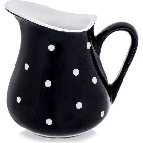 Orion | Lattiera - Lattiera In Vetroceramica - 480 Ml - Nero - Lattiera - Caraffa Per Acqua - Lavabile In Lavastoviglie - Motivo A Punti-image