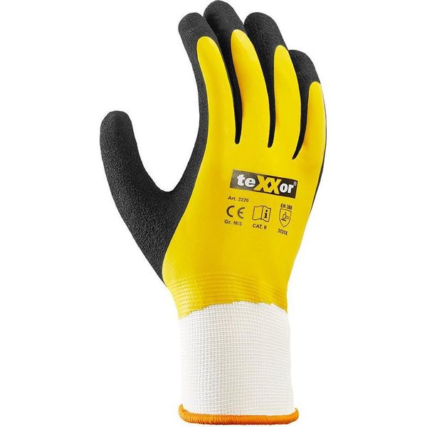 Texxor Guanto In Poliestere Lavorato A Maglia In Lattice Bianco/Giallo/Nero-8-image