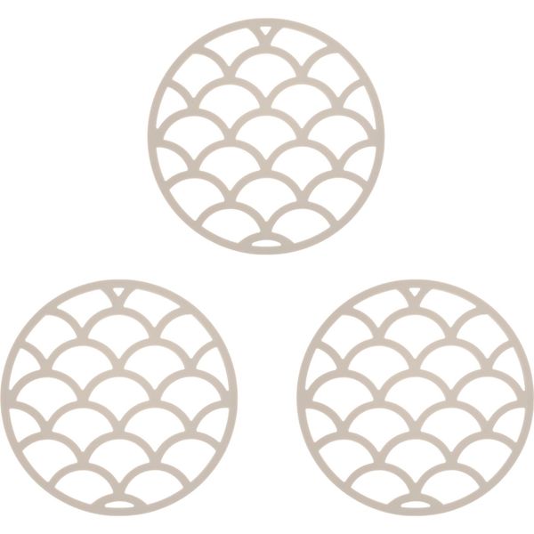 Presine Krumble - Set Di 3 - Presine Resistenti Al Calore - Presine In Silicone - Presine - Bilance - Diametro 14 - Beige-image