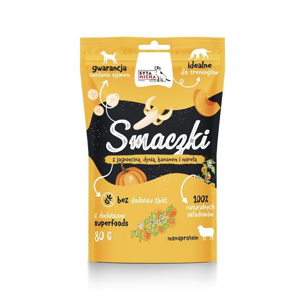 Snack Per Cani Syta Micha Banana Albicocca Agnello Zucca 80 G-image