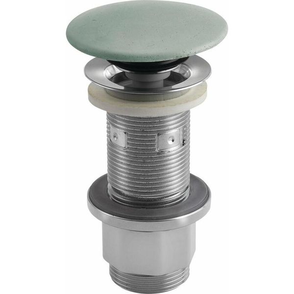 Set Di Scarico Per Lavabo 5/4", Click-Clack, Tappo In Cemento, 10-80Mm, Verde Opaco"-image