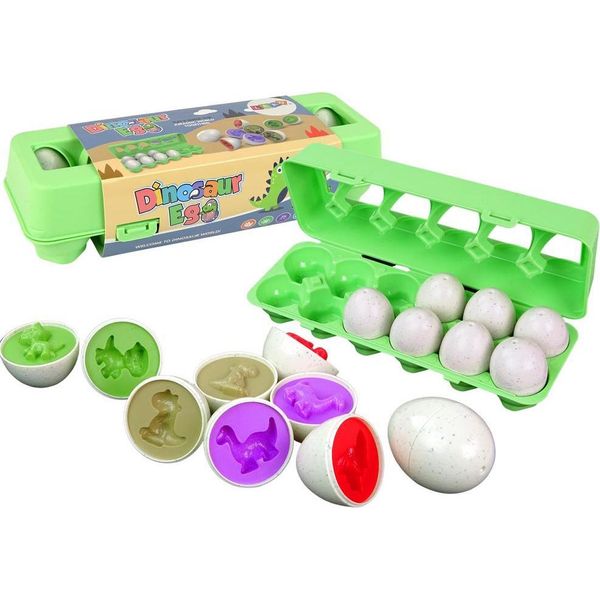 Set Di Selezione Uova Educativo Puzzle Di Dinosauri 12 Pezzi-image