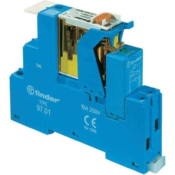 Modulo Di Accoppiamento A Relè 1P 16A 230VAC, Display Di Stato, Interblocco Contatti, Terminali A Vite, Montaggio Su Guida Din 35Mm, 4C.01.8.230.0060-image