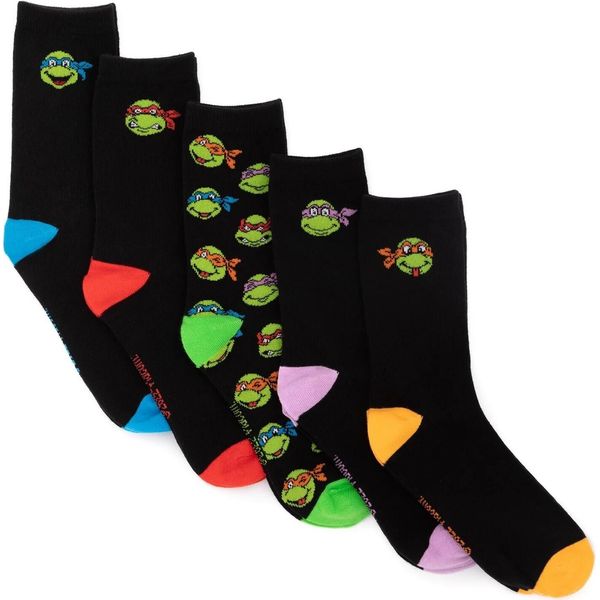 Teenage Mutant Ninja Turtles - Calzini Per Uomo/Donna Unisex (Confezione Da 5) NS6956 (40,5 Eu - 45,5 Eu) (Colorati)-image