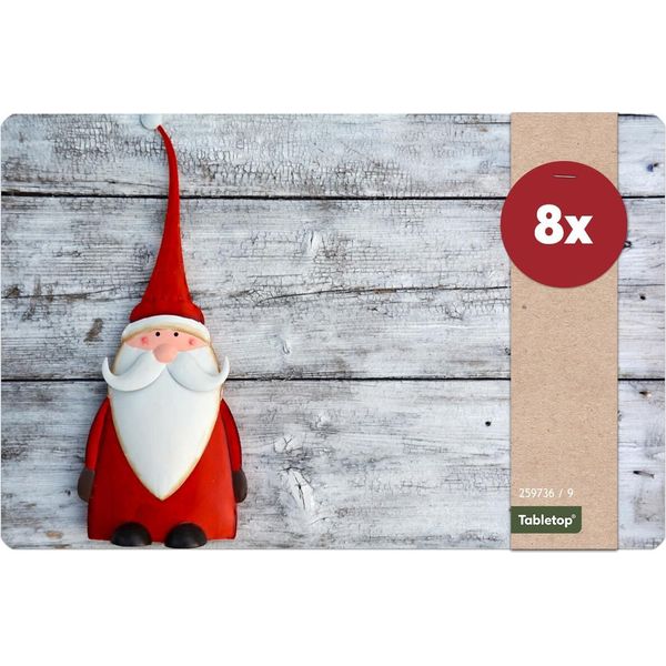Set Di 8 Tovagliette Lavabili Di Natale Father Christmas Effetto Legno-image