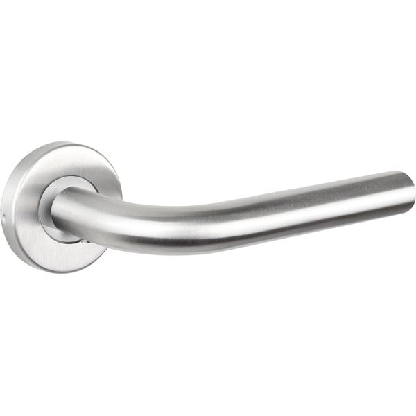 Maniglie Per Porte Lavuzo Oristano In Acciaio Inox Su Rosone Rotondo - Per Set-image