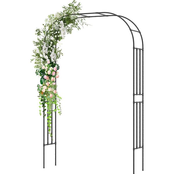 Costway Arco Per Rose In Metallo, 240X153X40 Cm, Arco Da Giardino Per Piante Rampicanti, Arco, Supporto Per Rampicanti, Griglia Per Rampicanti, Arco Per Rampicanti Per Giardino, Matrimoni, Feste-image