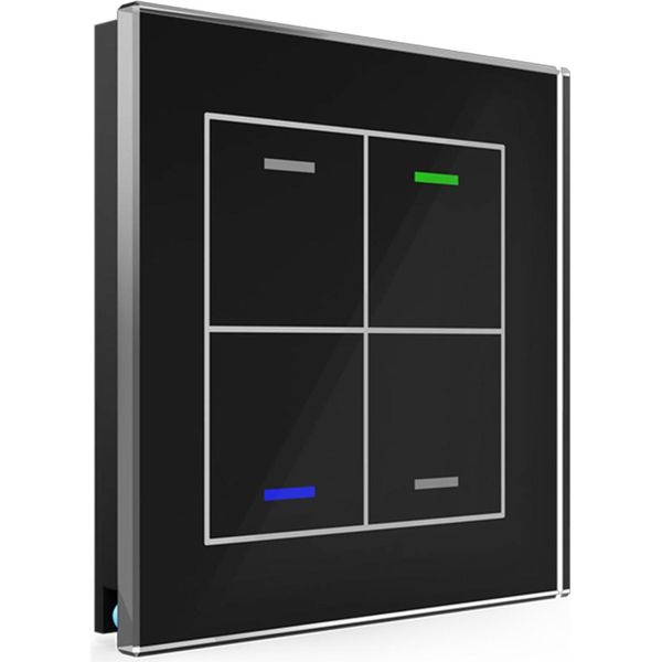 Mdt Knx Glastaster Ii Light 4-Fach Rgbw,Temperaturs.,Schwarz,Neutral-image