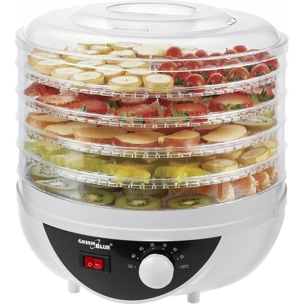 Essiccatore Per Funghi, Verdure E Frutta Greenblue, 250W, Extra Silenzioso, 5 Setacci, GB195-image