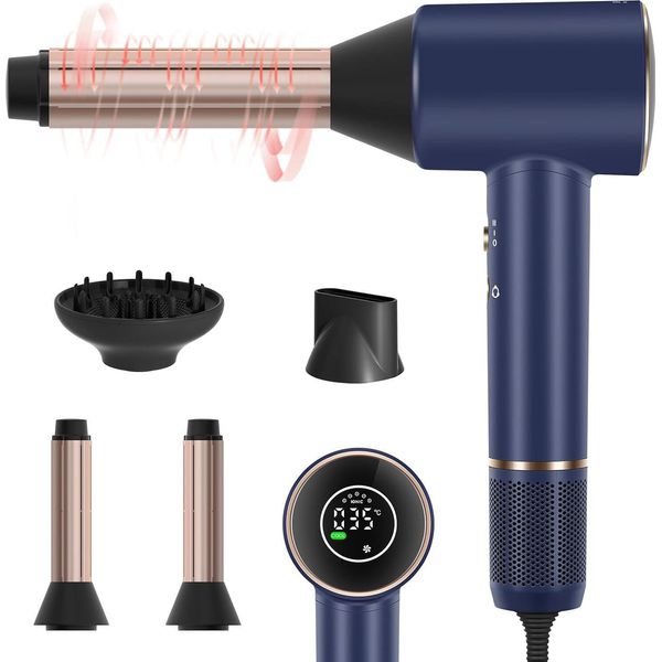 Asciugacapelli Air-Sonic Display HD-LED Flusso D'aria 25M/S Per Un'asciugatura Rapida, 1800,00 W, Con Motore Brushless A Bassa Rumorosità Da 110.000 Giri/Min 2X 32 Mm-image