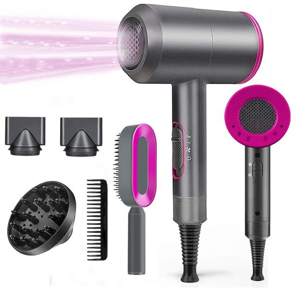 Motore Ac 1800W, Asciugacapelli Ad Asciugatura Rapida, Asciugacapelli Professionale Con 3 Impostazioni Di Calore, Pulsante Aria Fredda Con 1 Diffusore 2 Concentratori 2 Pettini-image