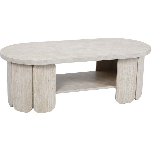 Tavolino In Mdf Con Effetto Melaminico Legno Bianco - Oviala Molly-image