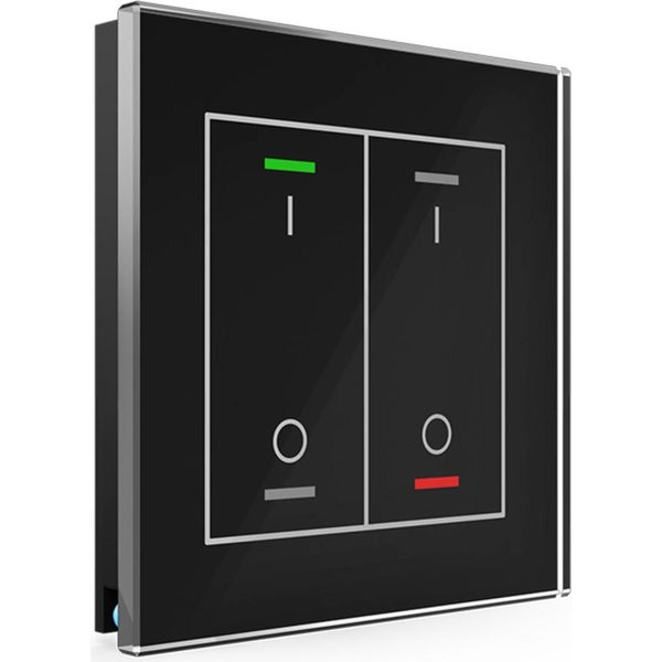 Mdt Knx Glastaster Ii Light 2-Fach Rgbw,Temperaturs.,Schwarz,Schalten-image