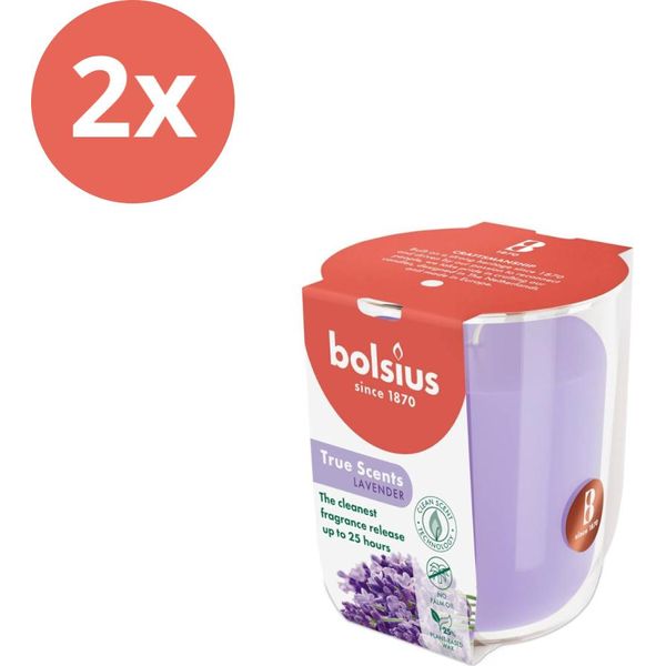 Bolsius - True Scents - Vetro Profumato - 80/73 - Lavanda - Confezione Risparmio - 2 Pezzi-image