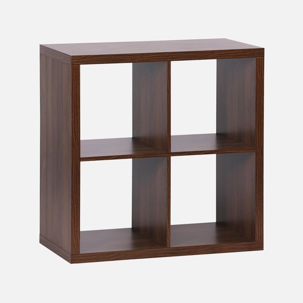 Libreria Cubica A 4 Scomparti, Effetto Noce I Sweeek-image
