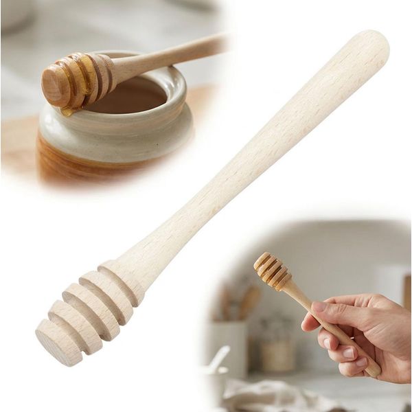 Cucchiaio In Legno Per Miele, 18 Cm, In Faggio, Cucchiaio Per Mescolare-image