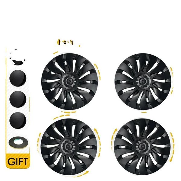 Coprimozzo Per Tesla Model Y, Abs Di Alta Qualità, Facile Da Installare, 4PC Nero Opaco-image