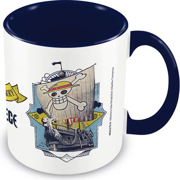 One Piece - Tazza Da Caffè "The Going Merry"", Interno Bicolore PM6509 (Taglia Unica) (Bianco/Blu)"-image