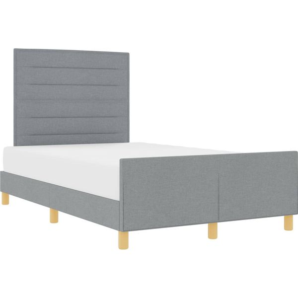 Vidaxl Struttura Letto Con Testiera Grigio Chiaro 120 X 200 Cm In Tessuto-image