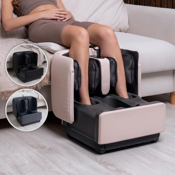 Gess Puf - Massaggiatore Plantare Premium 3 In 1 Con Poggiapiedi - Massaggiatore Shiatsu Per Piedi E Polpacci Con Funzione Di Riscaldamento E Impastamento-image