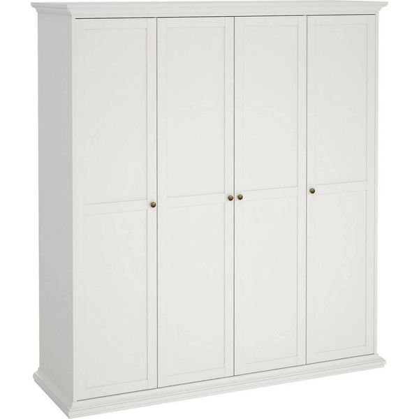 Dmora Guardaroba Grande Ayas 60.5X200.6H Cm Bianco, Appendiabiti 4 Ante-image