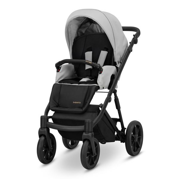 Carrozzina Kunert Ivento 3In1 In Grigio Con Telaio E Accessori Neri-image