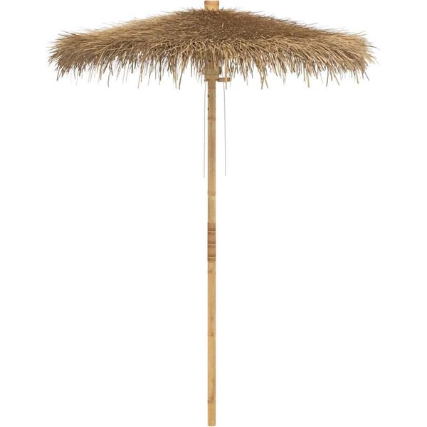 Vidaxl Ombrello Tiki Con Tetto In Foglia Di Banano 180 Cm In Bambù-image