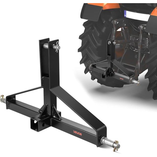 Vevor Gancio Di Traino A 3 Punti 660X165X450 Mm, Attacco A Tre Punti Per Trattori Di Categoria 1360 Kg, Adattatore Per Gancio Di Traino, Compatibile Con Kubota, Mahindra, Ford, Yanmar, John Deere-image