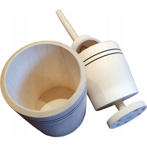 Burriera Di Legno Da 1 Litro, Zangola Per Burro-image