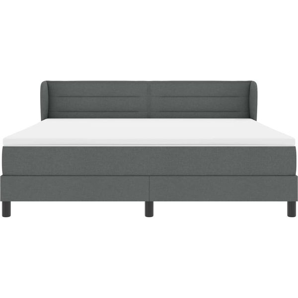 Vidaxl Letto A Molle Con Materasso Grigio Scuro 180 X 200 Cm In Tessuto-image