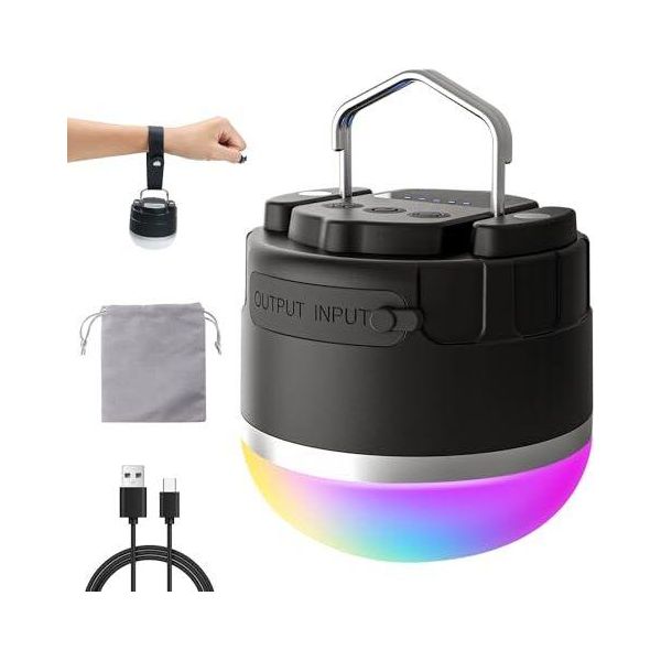 Rgb Led Luci Da Campeggio Luce Tenda Ricaricabile 12 Modalità Di Illuminazione E Continua, IP65 Ultra Impermeabile Lanterna Antipolvere, Portatile Ca-image