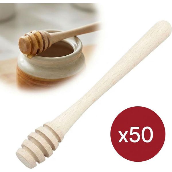 50X Cucchiaio Da Miele In Legno 18 Cm | Cucchiaio Da Miele Naturale Set-image