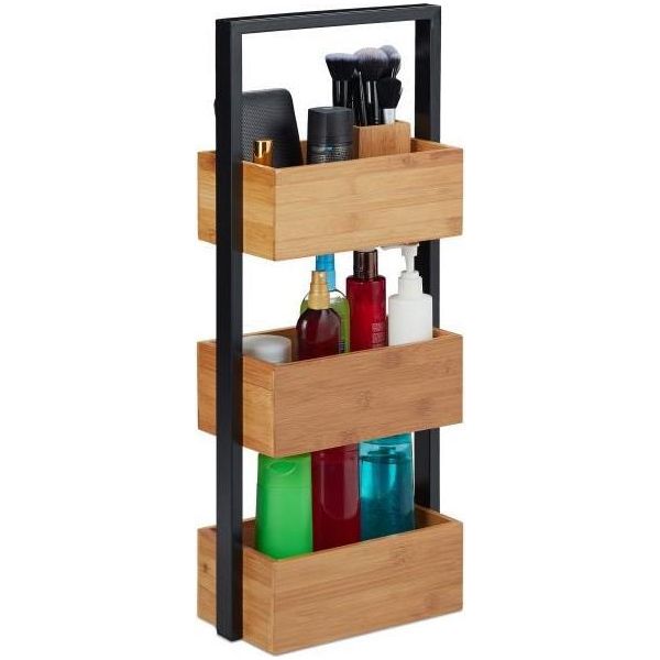 Mensola Da Bagno In Bambù Con 3 Scomparti-image